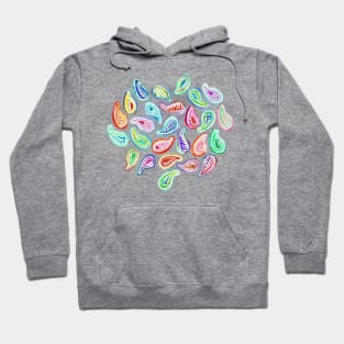 Simple Hand Painted Watercolor Paisley Pattern Hoodie